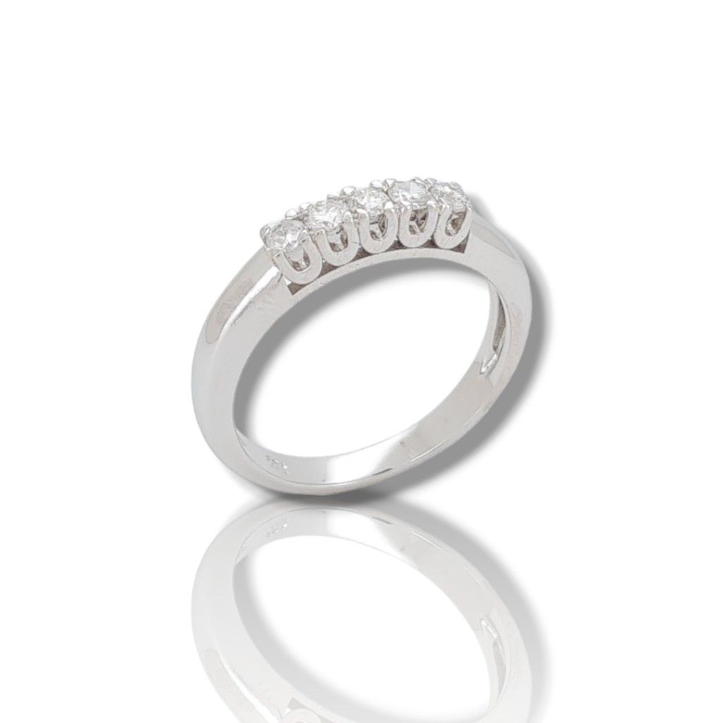 White gold eternity ring k18 with 5 diamonds (code T2711)